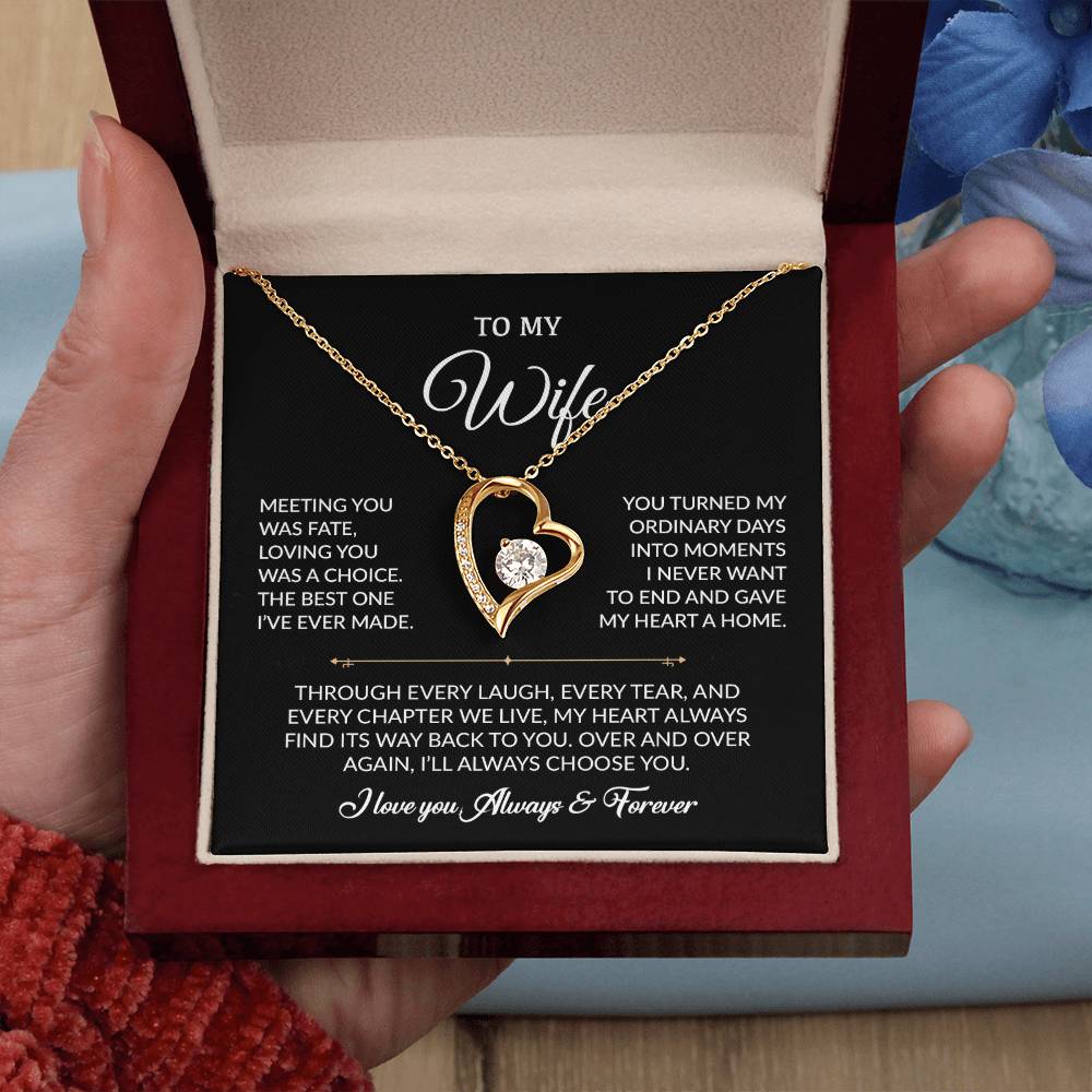 To My Wife Necklace, Gift For Wife, Anniversary Gift For Wife, Necklace For Wife 1_8_Black