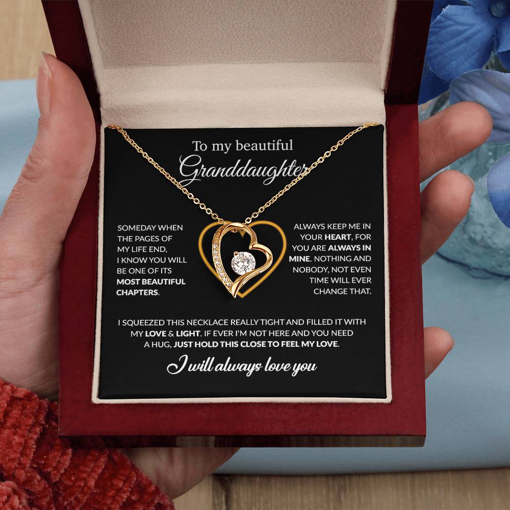 To My Granddaughter Necklace, Birthday Gift For Granddaughter From Grandpa 5_12_Black
