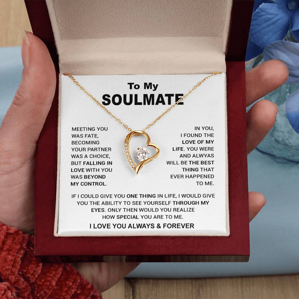 To My Soulmate Necklace, Soulmate Gift, Gift For Girlfriend, Christmas Gift 10_12_White