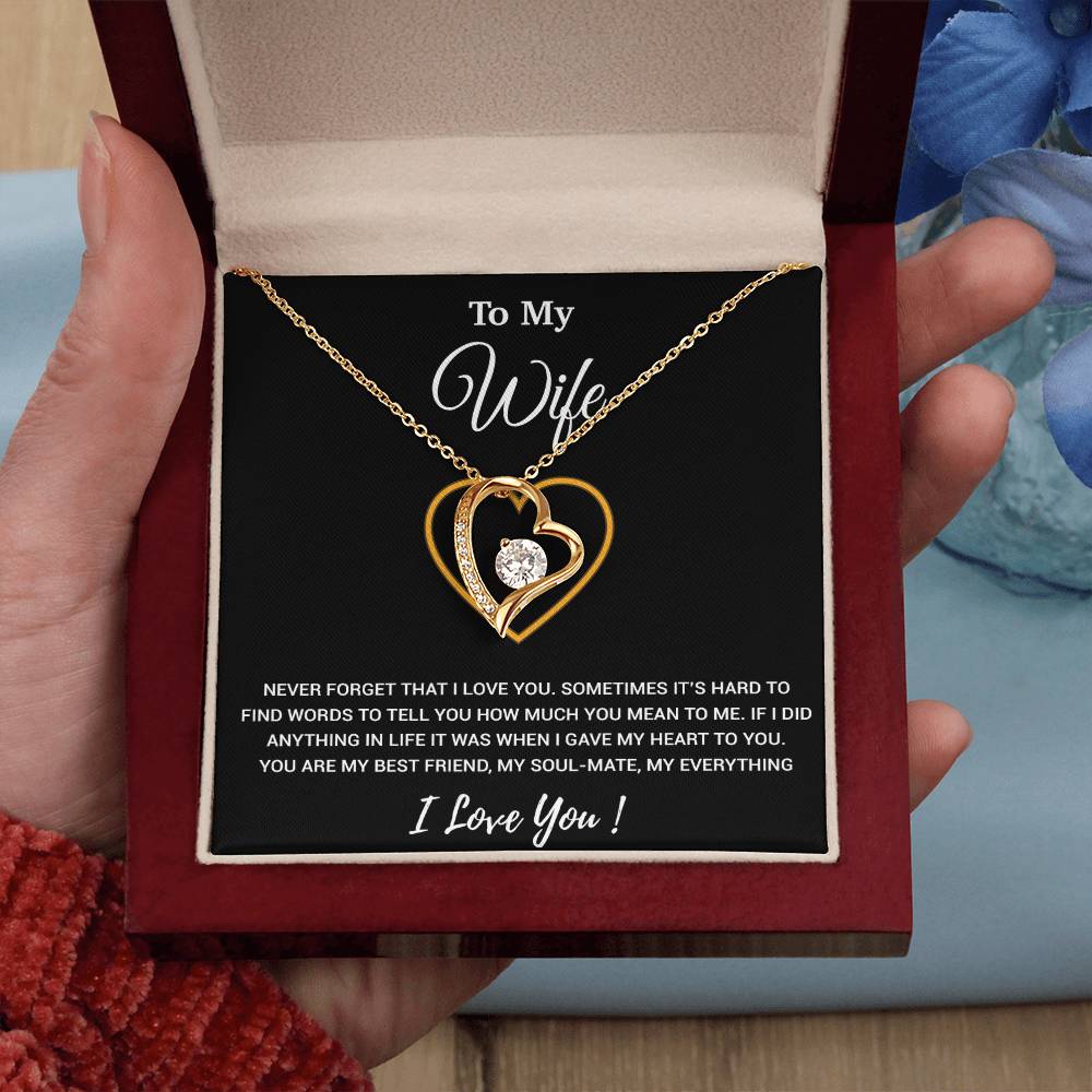 To My Wife Necklace, Christmas Gifts For Women, Anniversary Gift For Wife 2_1_Black