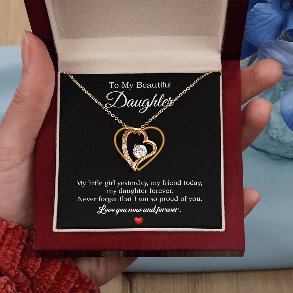 To My Daughter Necklace, Gift For Daughter From Dad, Daughter Father Necklace 10_7_Black