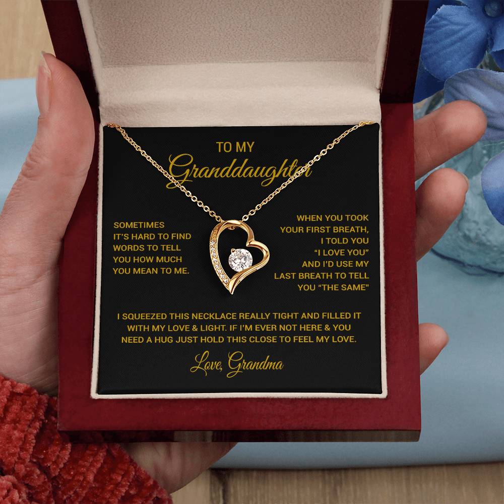 To My Granddaughter Necklace, Xmas Birthday Gift For Granddaughter from Grandma 1_11_Gold