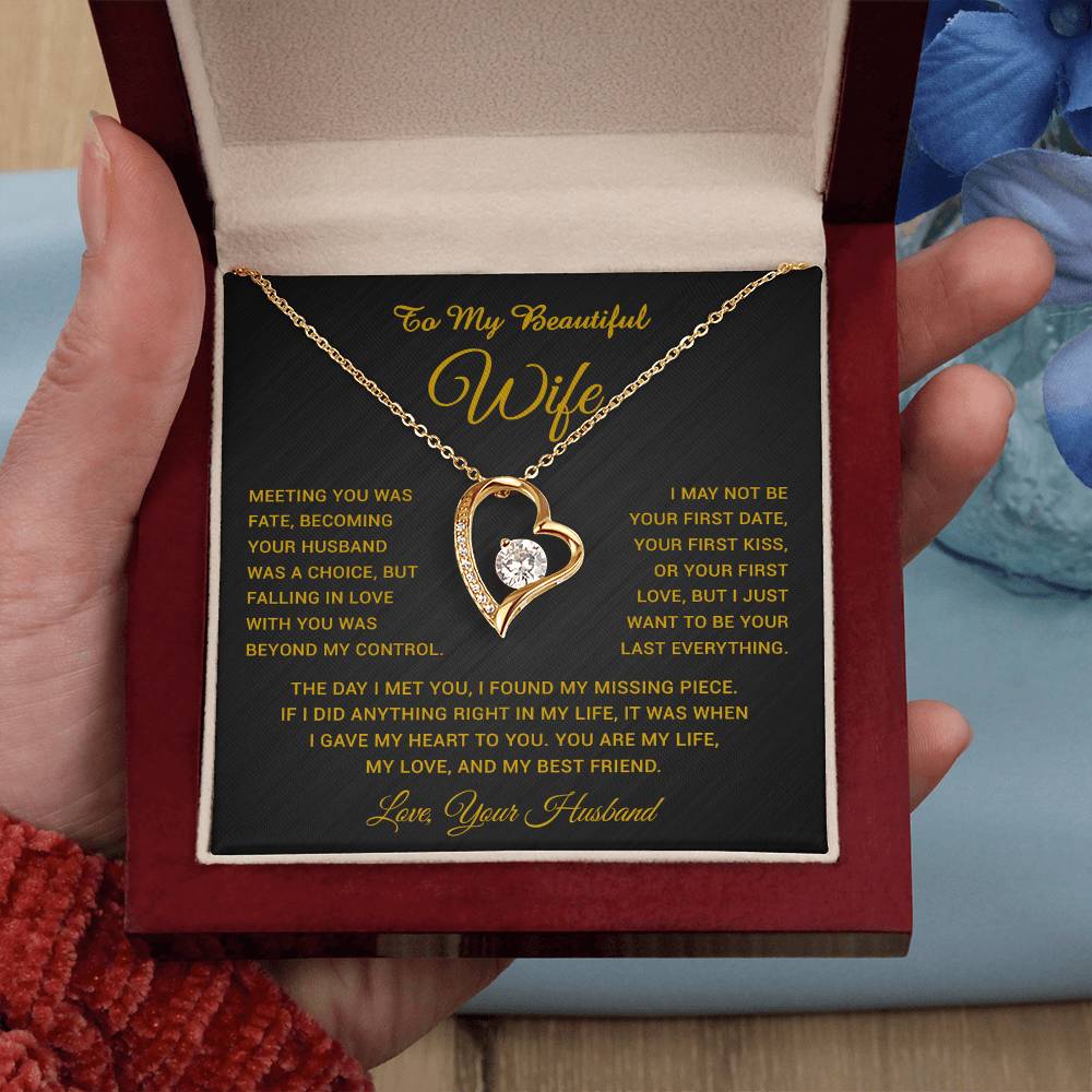 To My Wife Necklace, Gift For Wife, Anniversary Gift For Wife, Necklace For Wife 3_5_Gold