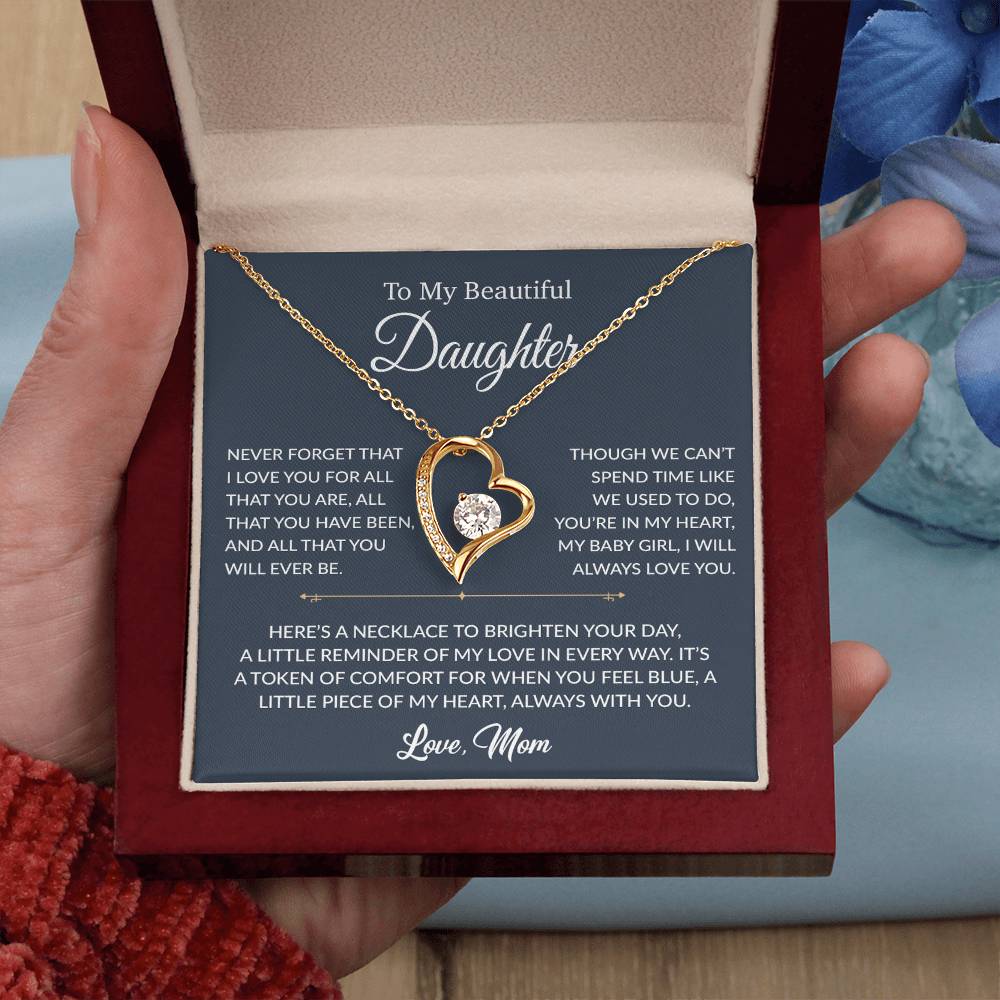 To My Daughter Necklace, Gift for Daughter from mom, Daughter mother Necklace 27_6_Blue