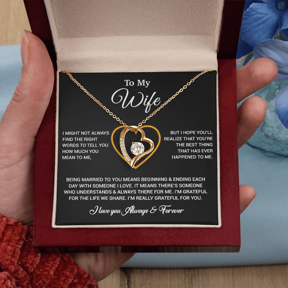 To My Wife Necklace, Gift For Wife, Anniversary Gift For Wife, Necklace For Wife 20_6_Black