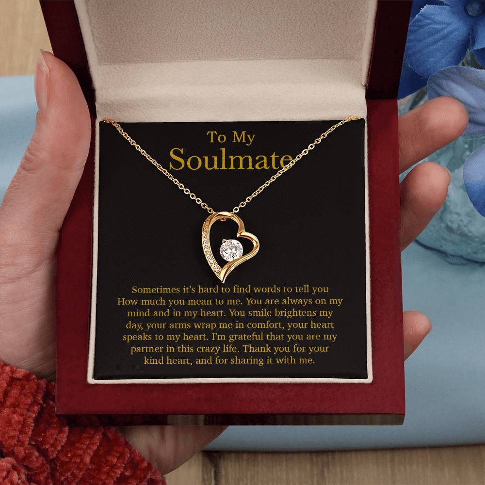 To My Soulmate Necklace, Valentines Day Gift, Soulmate Gifts, Birthday Gifts_Gold