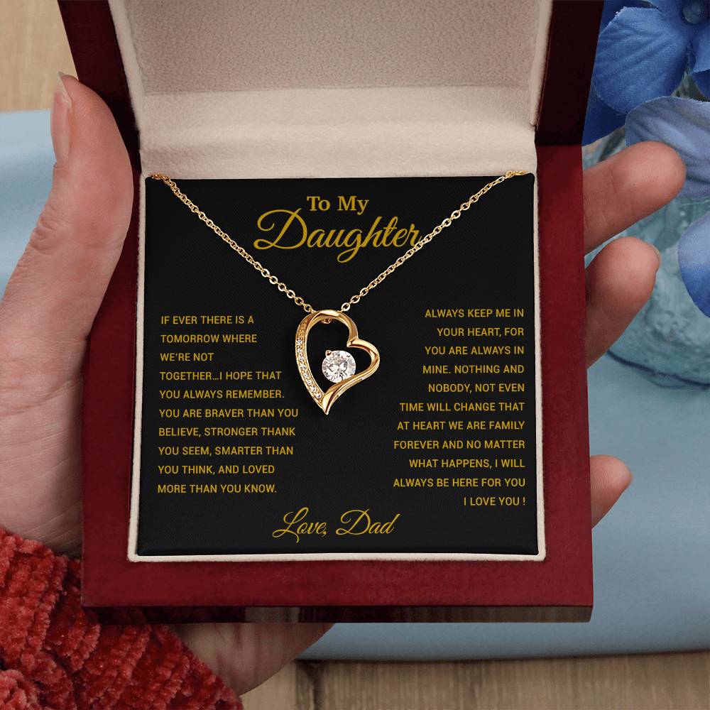 To My Daughter Necklace, Gift for Daughter from Dad, Father Daughter Necklace 26_3_Gold