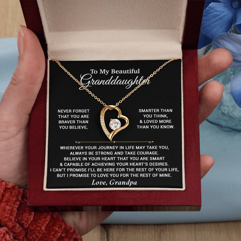 To My Granddaughter Necklace, Birthday Gift For Granddaughter, Birthday Gifts 9_6_Black