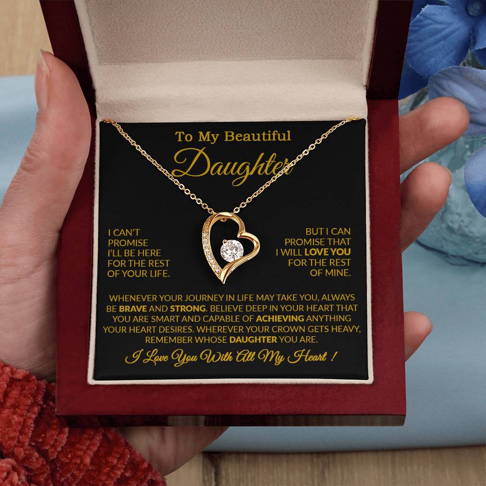To My Daughter Necklace Gift From Dad, Daughter Gift, Father Daughter Necklace 16_9_Gold