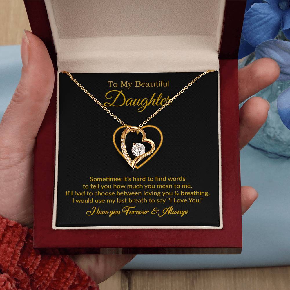 To My Daughter Necklace, Gift For Daughter From Dad, Daughter Father Necklace 22_7_Gold