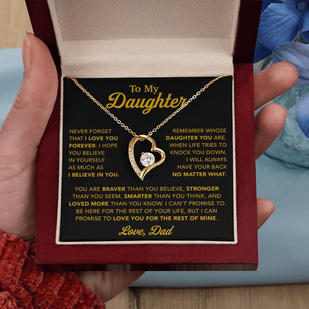 To My Daughter Necklace, Gift for Daughter from Dad, Father Daughter Necklace 30_11_Gold