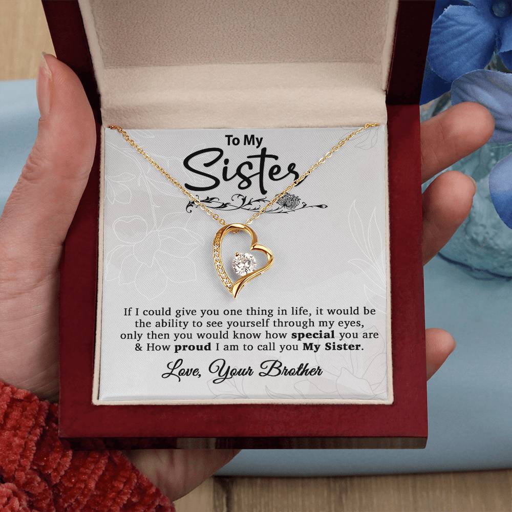 To My Sister Necklace, Brother to Sister, Birthday gift For Sister from Brother