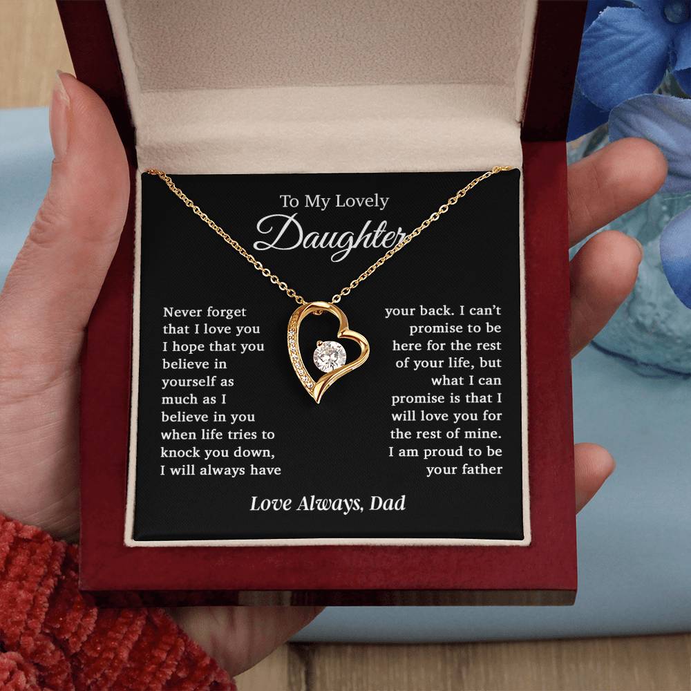 To My Daughter Necklace, Daughter Father Necklace, Daughter Gift From Dad 6_12_Black