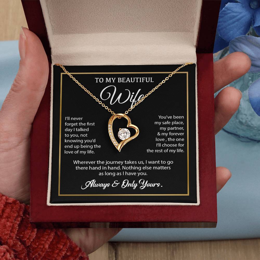 To My Wife Necklace, Gift For Wife, Anniversary Gift For Wife, Necklace For Wife 24_7_Black