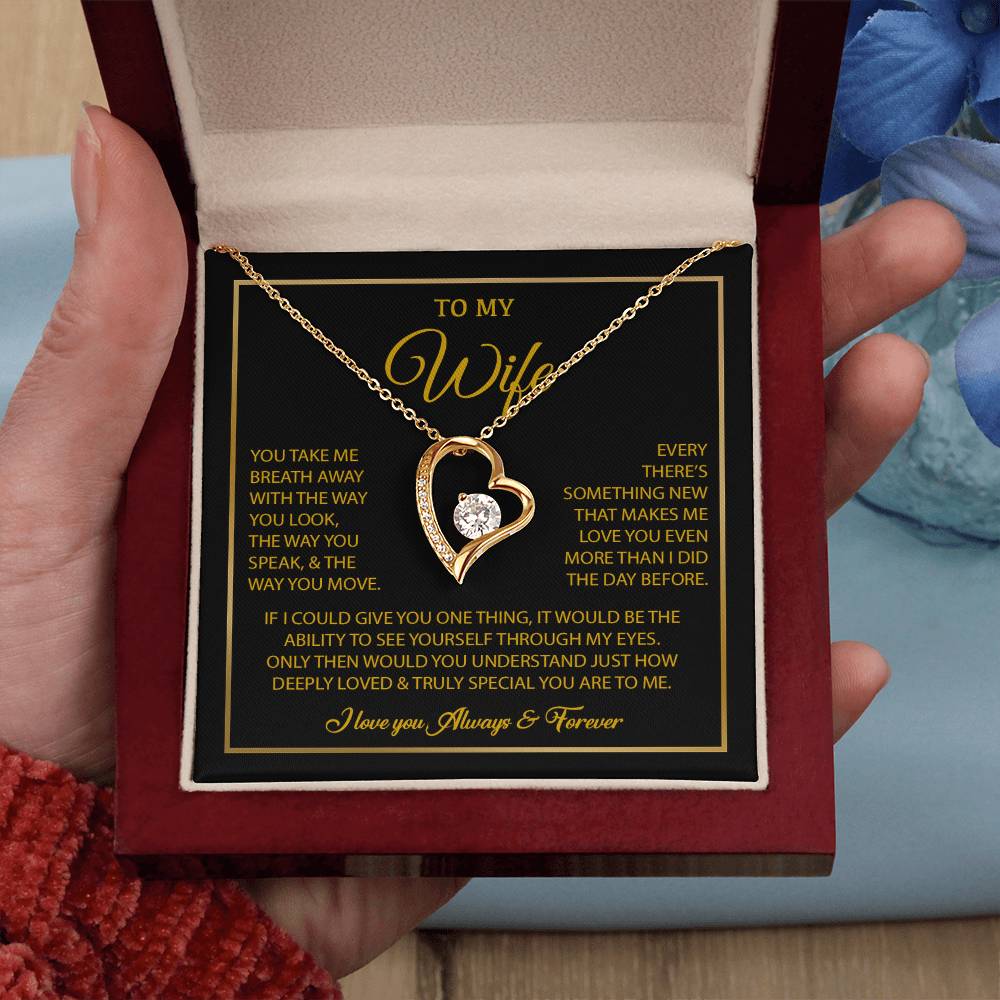To My Wife Necklace, Gift For Wife, Anniversary Gift For Wife, Necklace For Wife 25_7_Gold