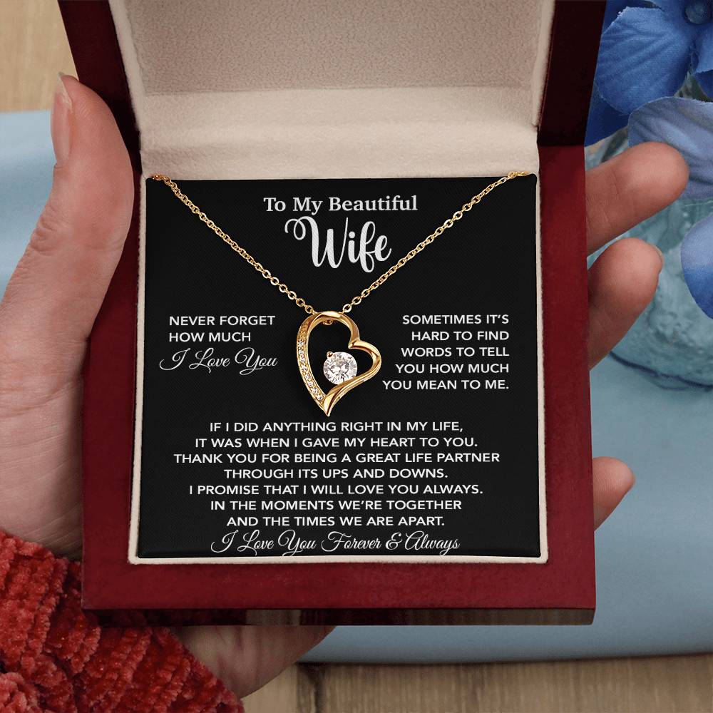 To My Wife Necklace, Christmas Gifts For Wife, Anniversary Cute Gift For Wife_Black_25_9