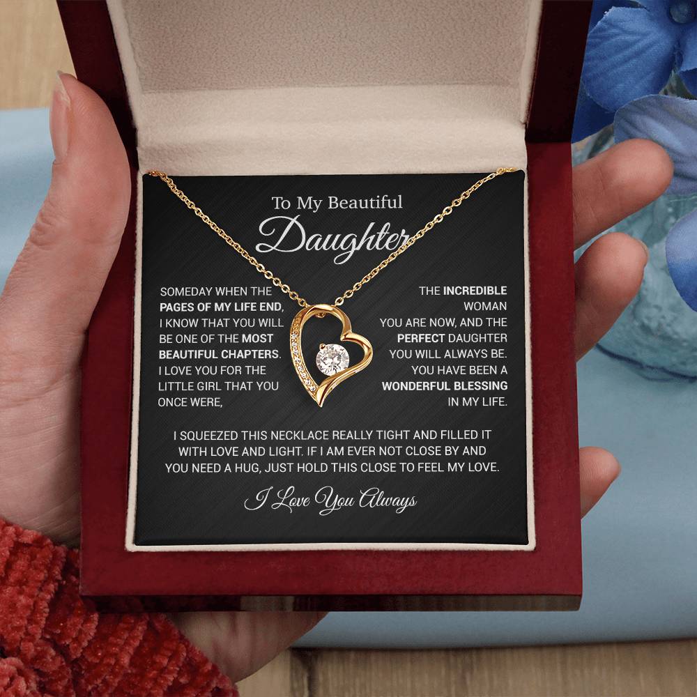 To My Daughter Necklace, Daughter Father Necklace, Daughter Gift From Dad 4_6_Black