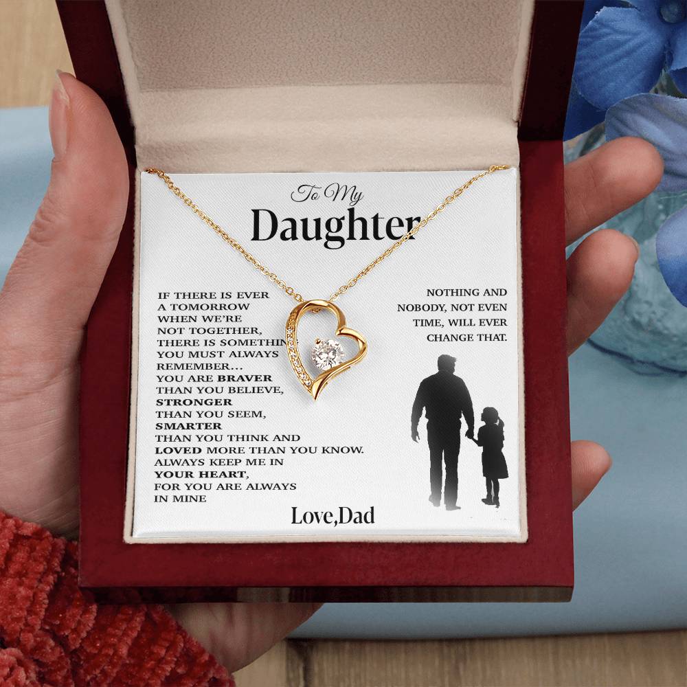 To My Daughter Necklace, Gift for Daughter from Dad, Father Daughter Necklace 29_11_White