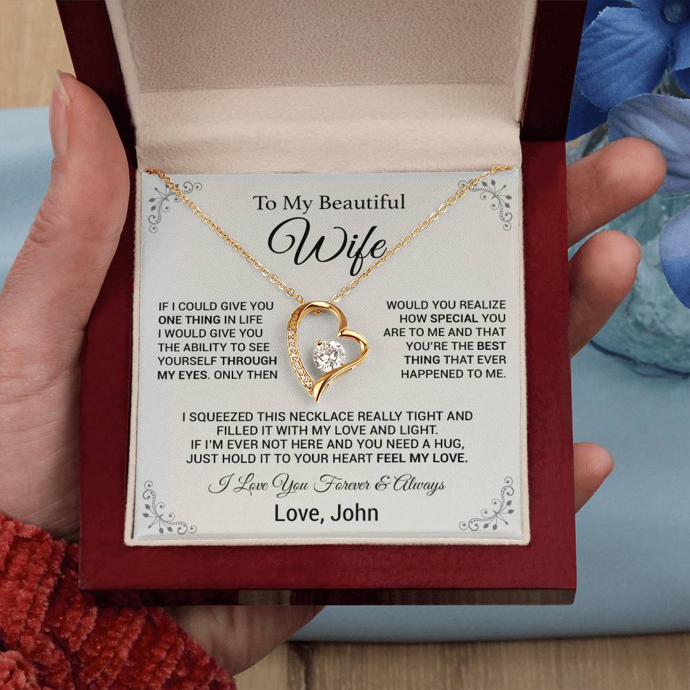 Custom To My Wife Necklace, Birthday Gift For Her, Wife Necklace, Christmas Gift