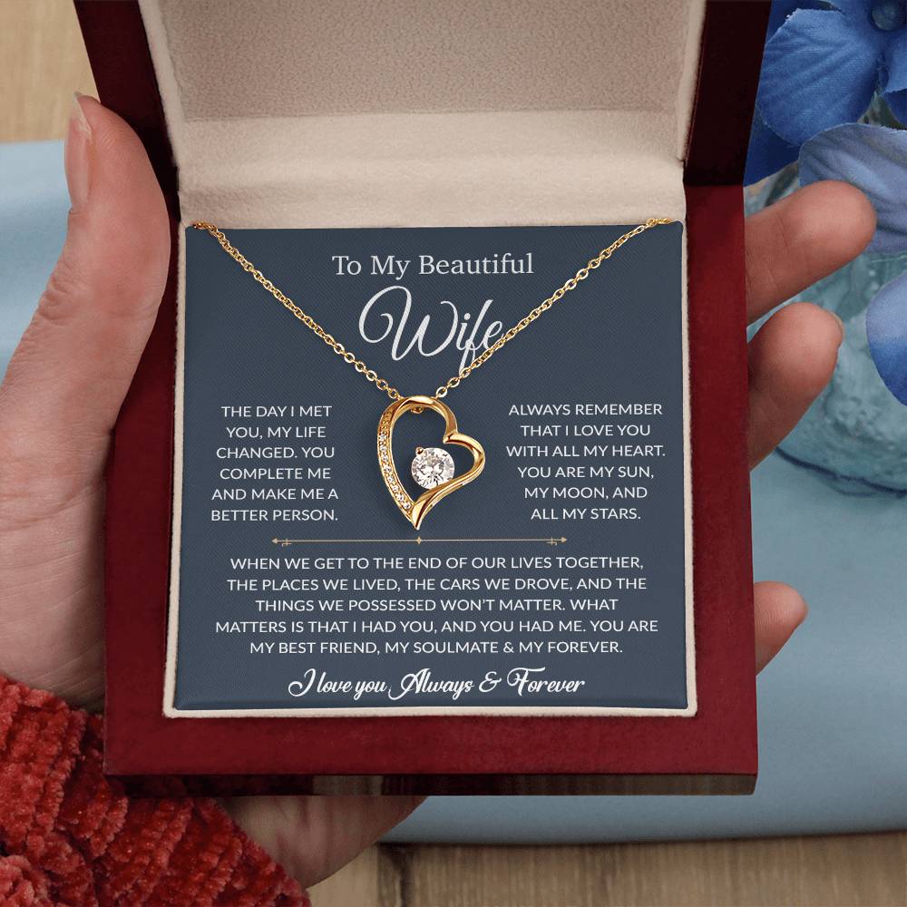 To My Wife Necklace, Gift For Wife, Anniversary Gift For Wife, Necklace For Wife 26_6_Blue