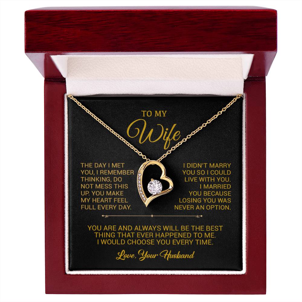 To My Wife Necklace, Gift For Wife, Anniversary Gift For Wife, Christmas Gift 26_9_Gold