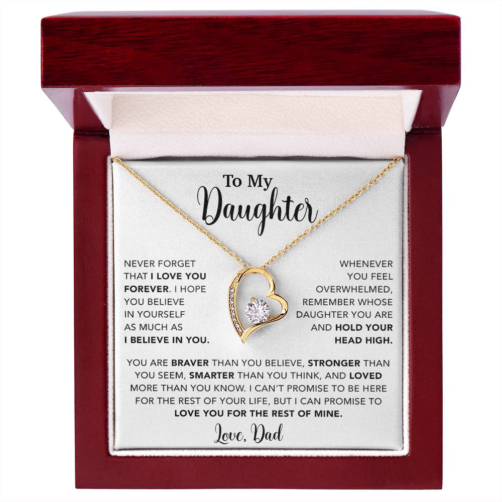 To My Daughter Necklace, Gift for Daughter from Dad, Father Daughter Necklace  9_4_White