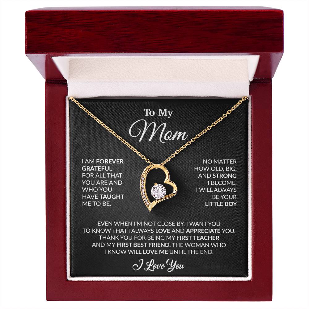 To My Mom Necklace, Gift For Mom From Daughter, Mother's Day Gifts 3_4_Black