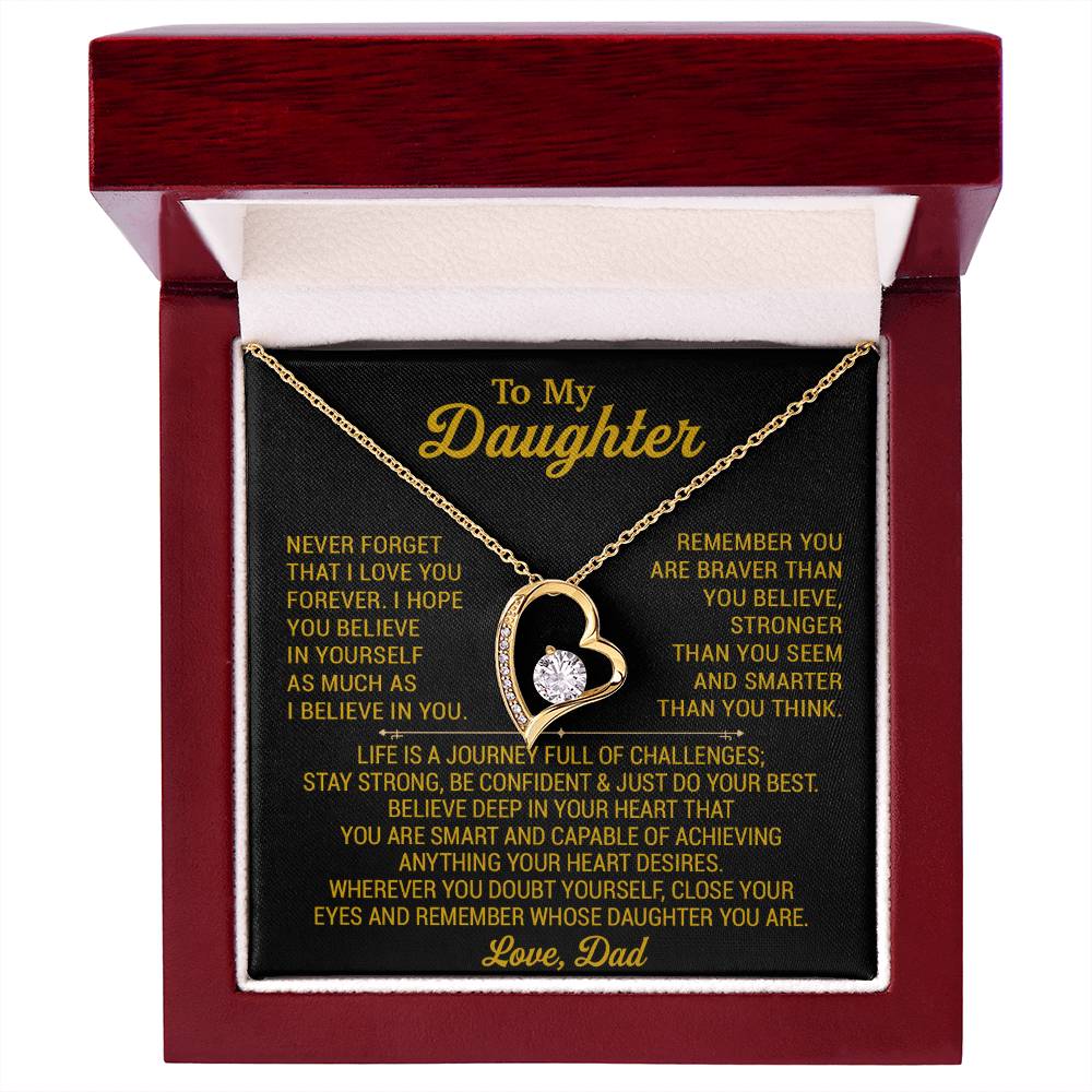 To My Daughter Necklace, Daughter Father Necklace, Daughter Gift From Dad 28_8_Gold