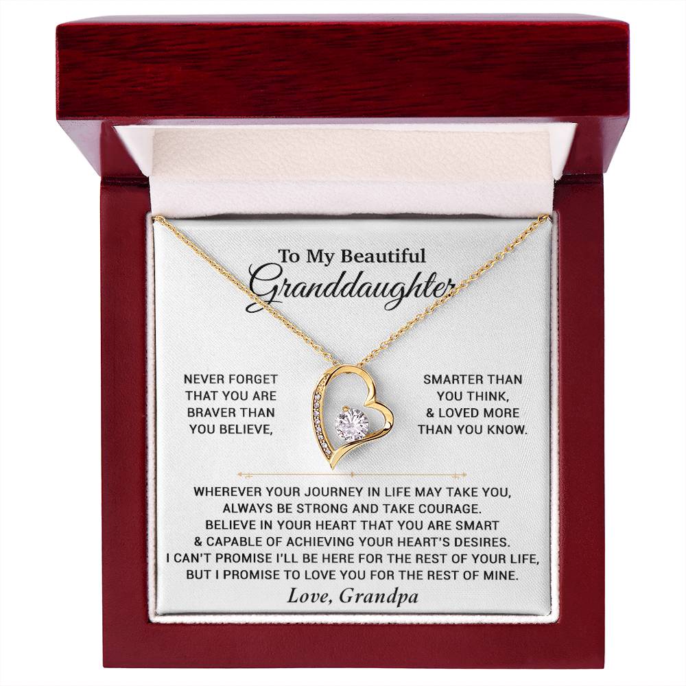 To My Granddaughter Necklace, Birthday Gift For Granddaughter, Birthday Gifts 9_6_White