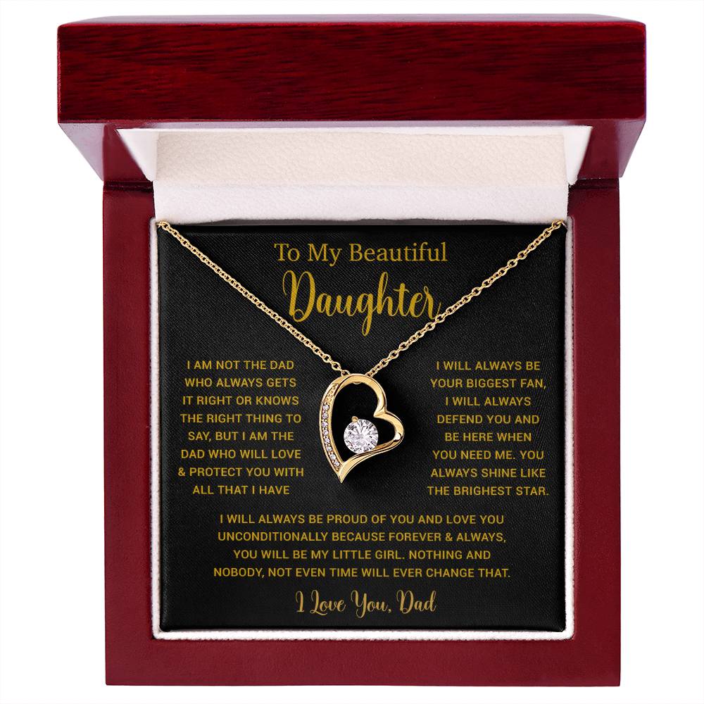To My Daughter Necklace, Gift for Daughter from Dad, Father Daughter Necklace  6_5_Gold