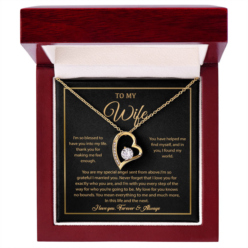 To My Wife Necklace, Gift For Wife, Anniversary Gift For Wife, Necklace For Wife 21_7_Gold