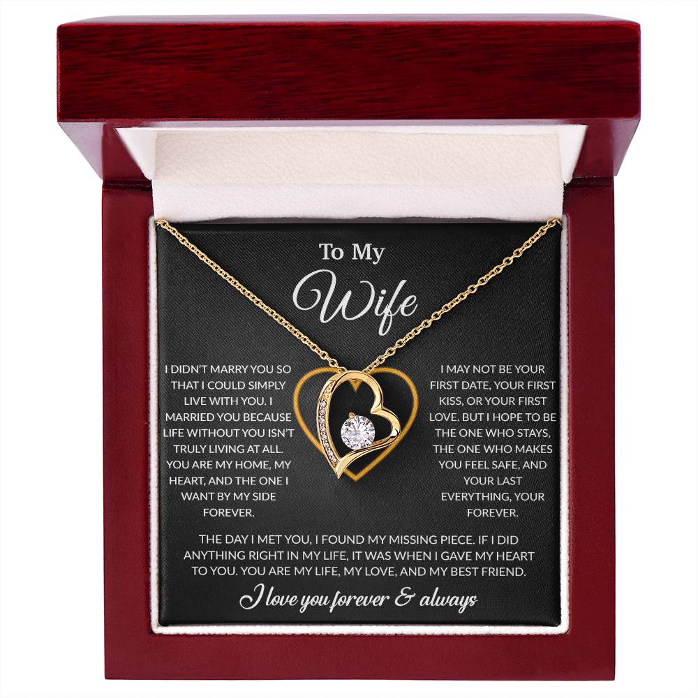 To My Wife Necklace, Gift For Wife, Anniversary Gift For Wife, Necklace For Wife 24_2_Black