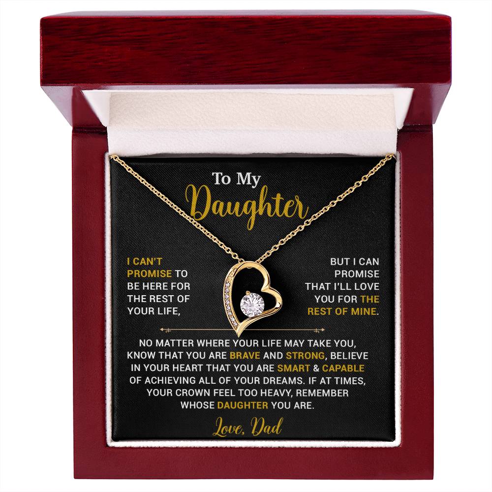 To My Daughter Necklace, Gift for Daughter from Dad, Father Daughter Necklace 17_4_Gold