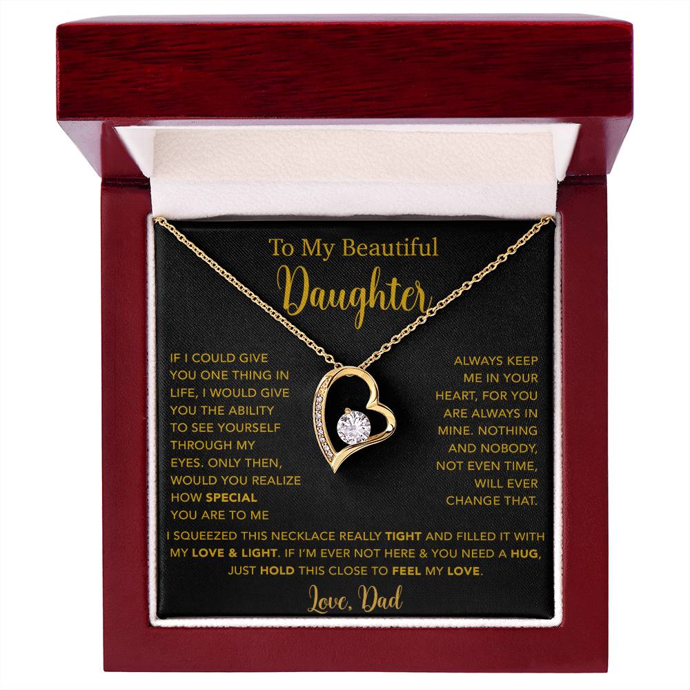 To My Daughter Necklace, Gift for Daughter from Dad, Father Daughter Necklace  4_5_Gold