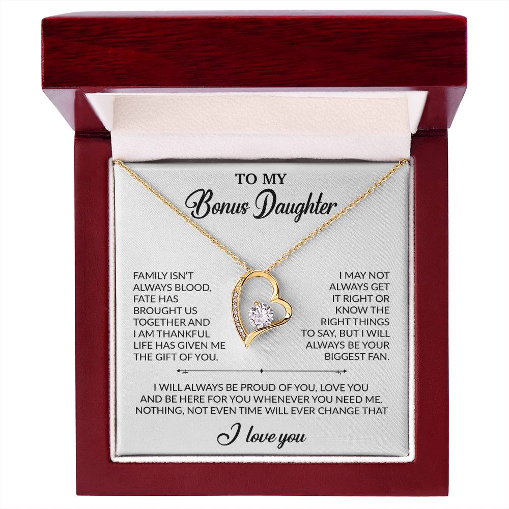 To My Bonus Daughter Necklace, Gift for Bonus Daughter, Step Daughter Birthday 20_2_White
