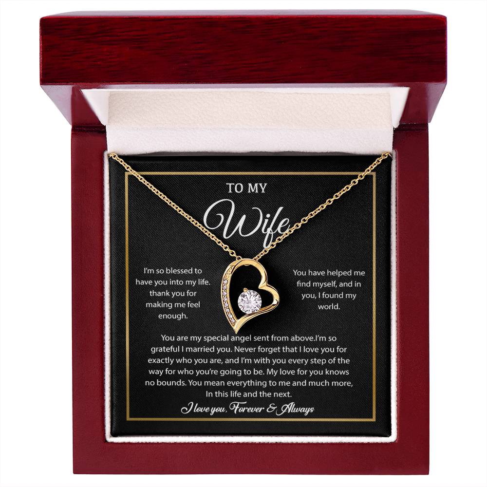 To My Wife Necklace, Gift For Wife, Anniversary Gift For Wife, Necklace For Wife 21_7_Black