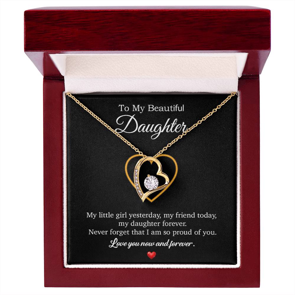 To My Daughter Necklace, Gift For Daughter From Dad, Daughter Father Necklace 10_7_Black
