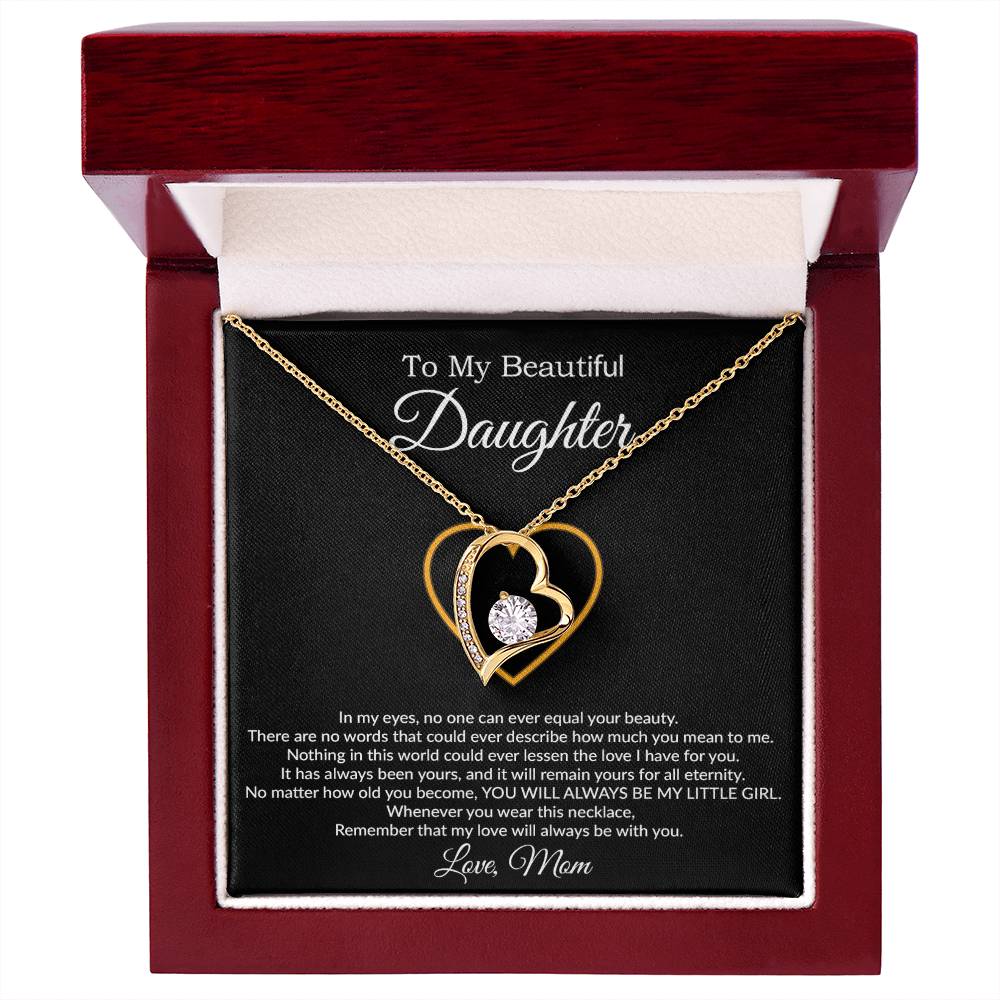To My Daughter Necklace, Gift For Daughter From Mom, Daughter Mother Necklace 21_7_Black