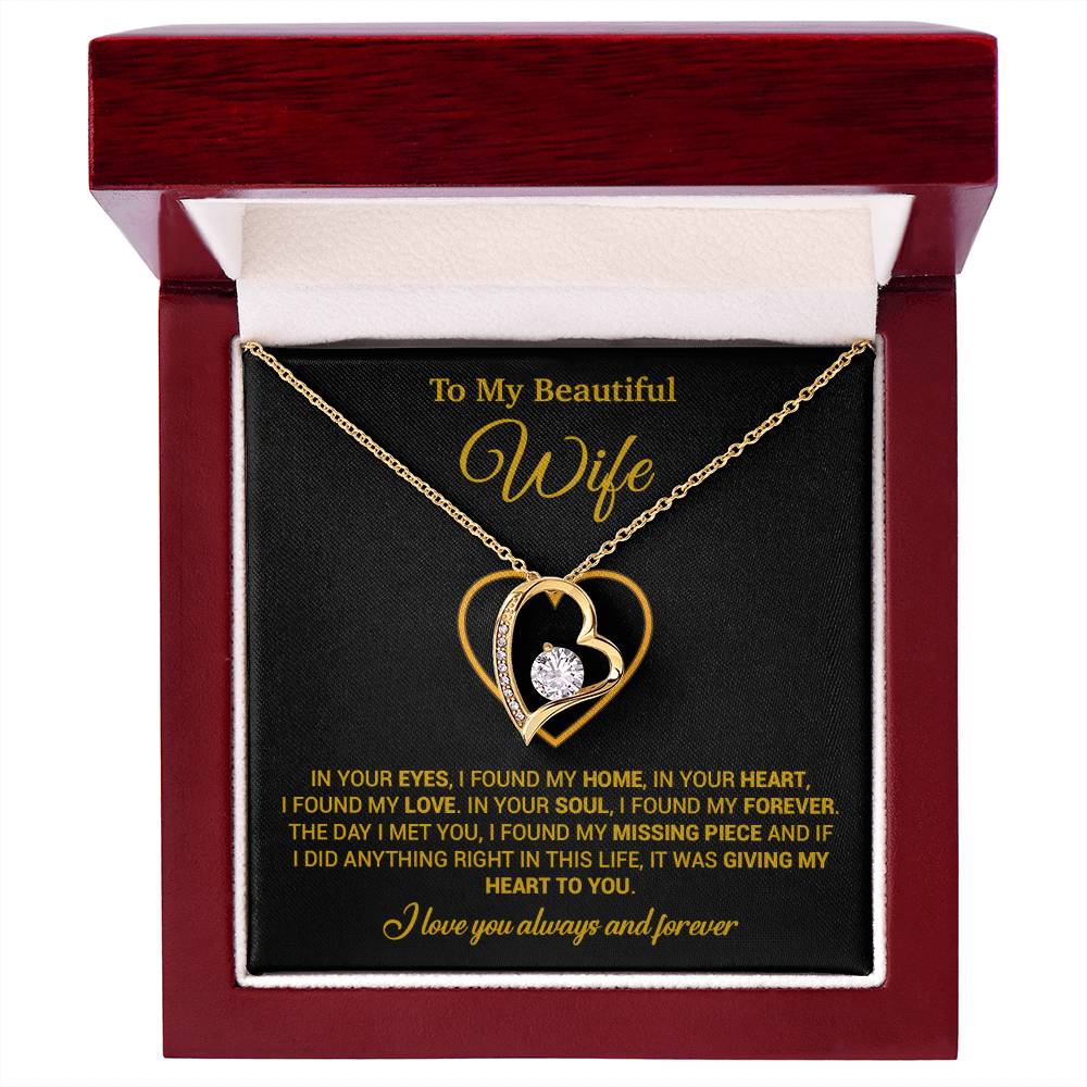 To My Wife Necklace, Gift For Wife, Anniversary Gift For Wife, Necklace For Wife 5_2_Gold