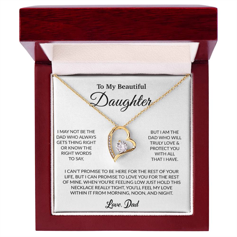 To My Daughter Necklace, Gift for Daughter from Dad, Father Daughter Necklace 16_6_White
