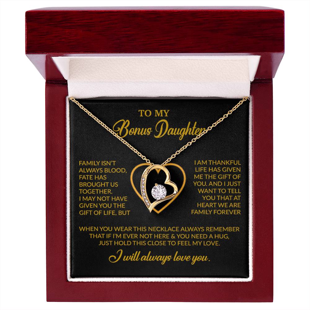 To My Bonus Daughter Necklace, Gift for Bonus Daughter, Step Daughter Birthday 24_12_Gold