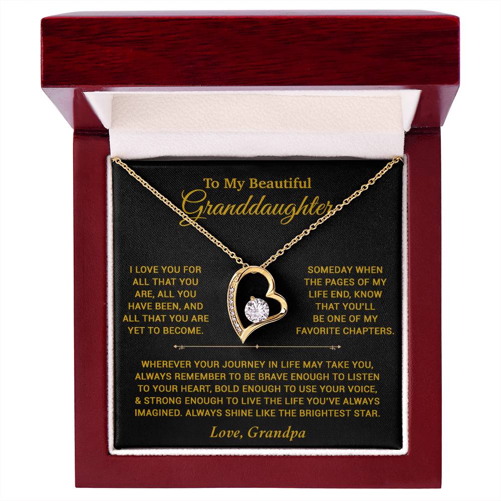 To My Granddaughter Necklace, Birthday Gift For Granddaughter, Birthday Gifts 12_6_Gold