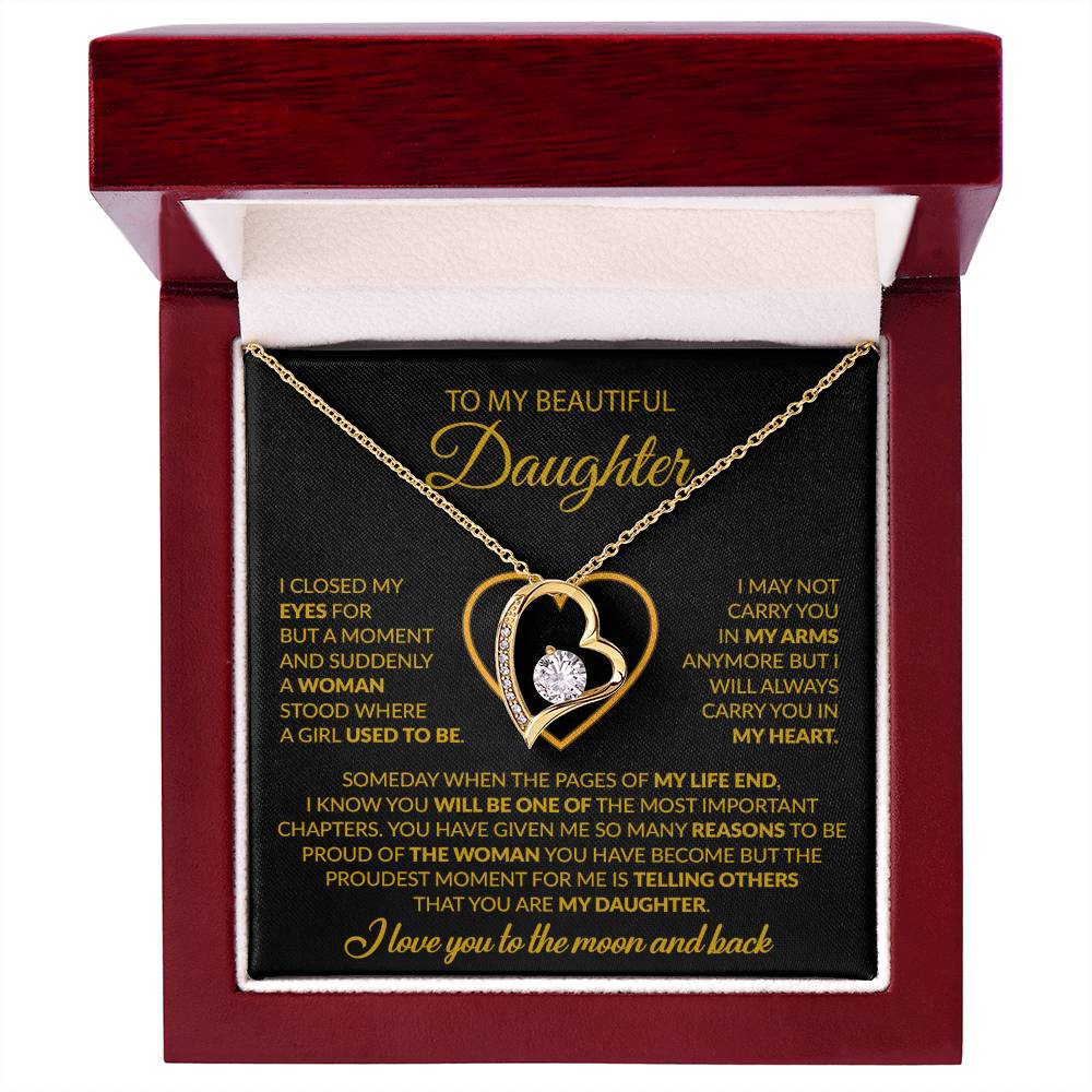 To My Daughter Necklace, Gift For Daughter From Dad, Daughter Father Necklace 9_12_Gold