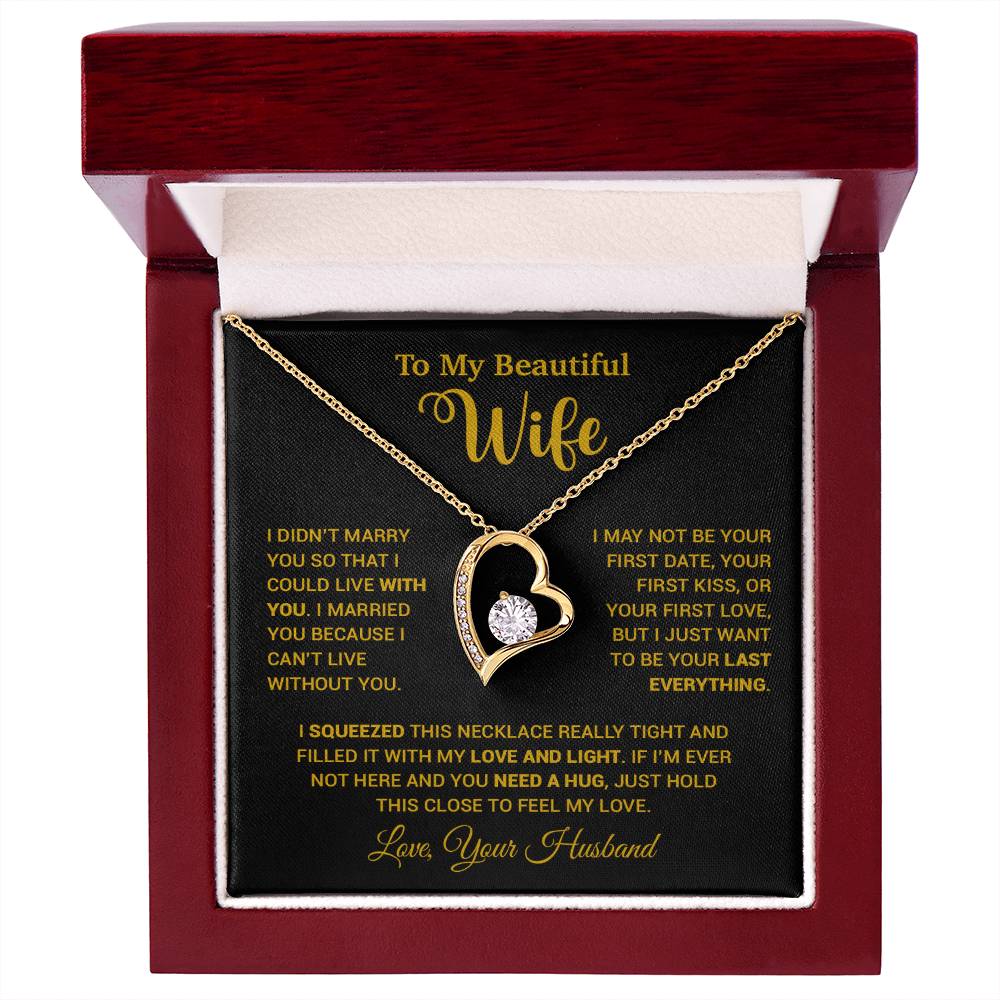 To My Wife Necklace, Wife Gift From Husband, Wife Husband Necklace, Christmas Gift 25_9_Gold