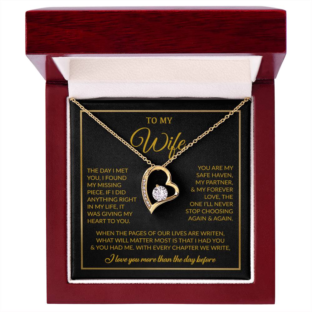 To My Wife Necklace, Gift For Wife, Anniversary Gift For Wife, Necklace For Wife 26_7_Gold