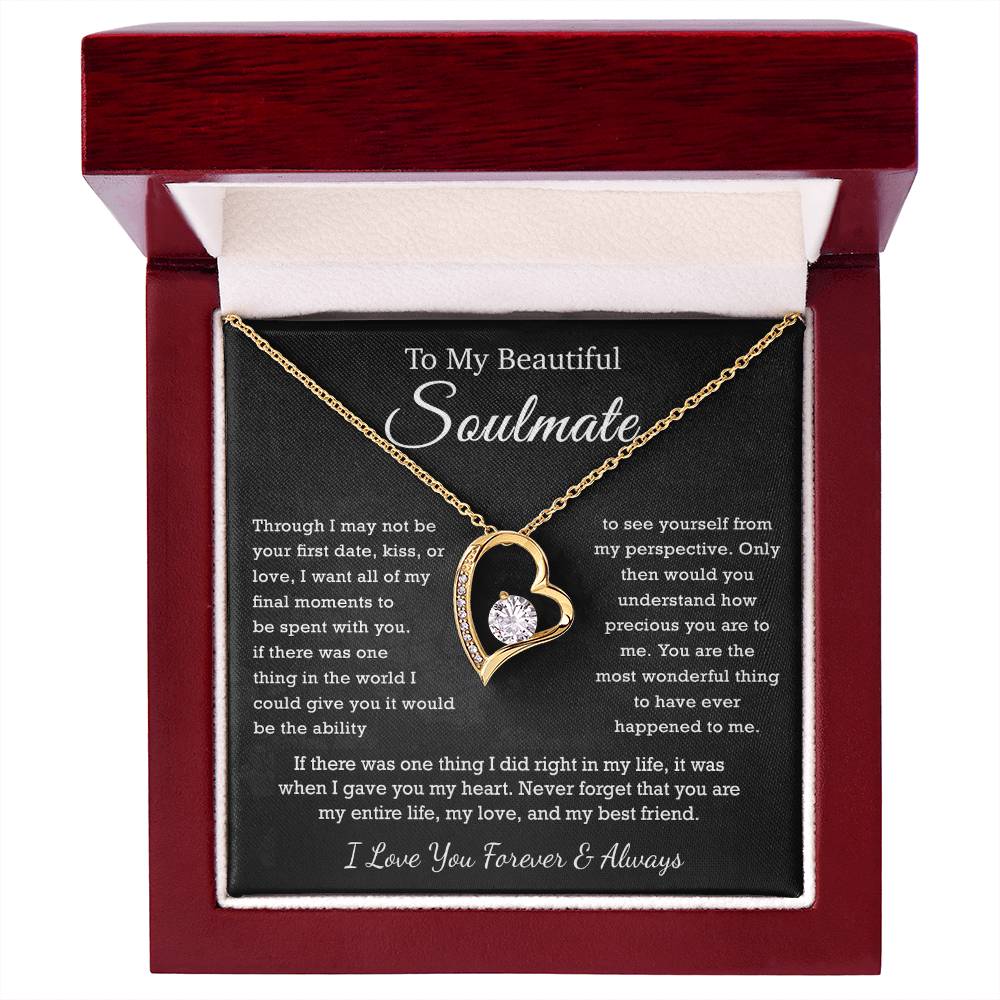 To My Beautiful Soulmate, Soulmate Necklace Gift , Gift for Wife, Birthday Gift