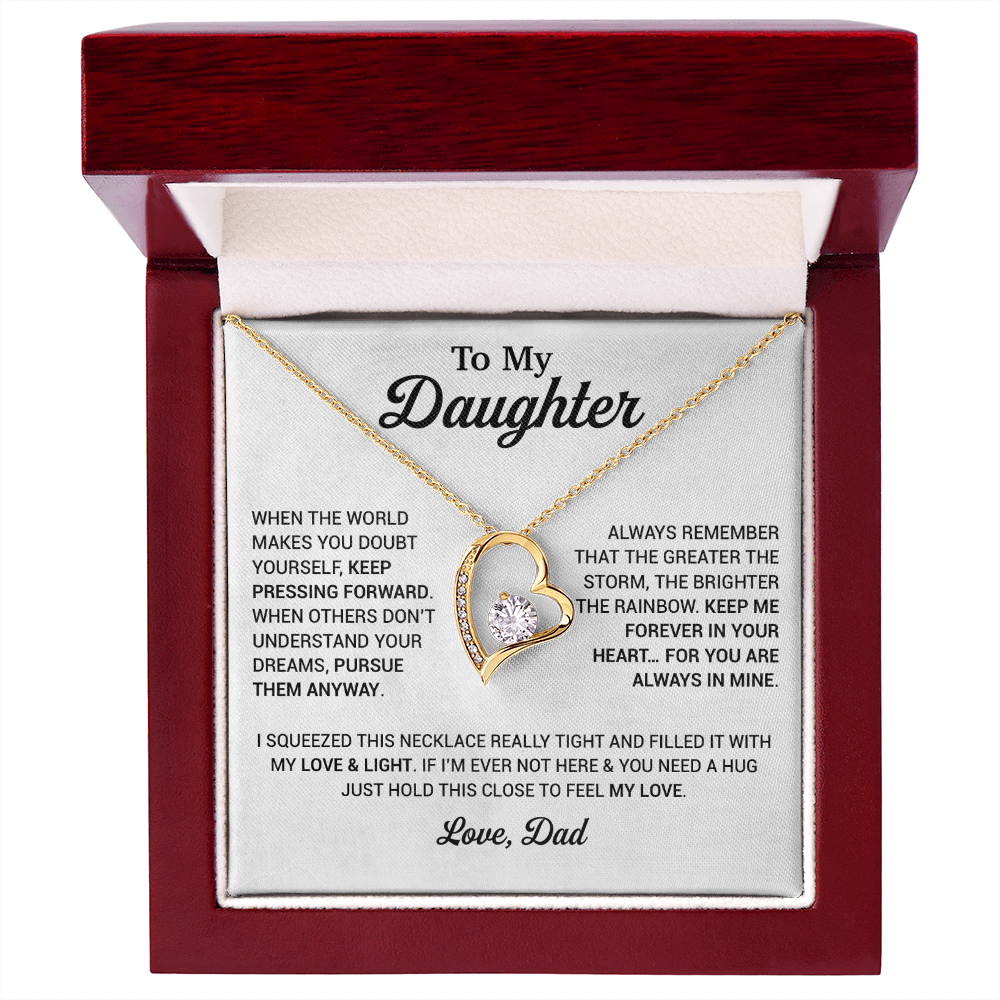 To My Daughter Necklace, Daughter Father Necklace, Daughter Gift From Dad 21_8_White