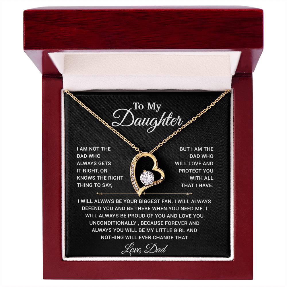 To My Daughter Necklace, Gift for Daughter from Dad, Father Daughter Necklace 23_11_Black