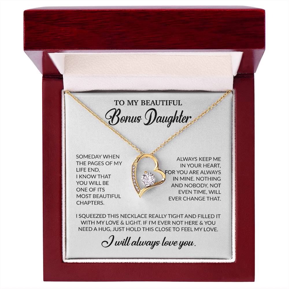 To My Bonus Daughter Necklace, Gift for Bonus Daughter, Step Daughter Birthday 25_11_White