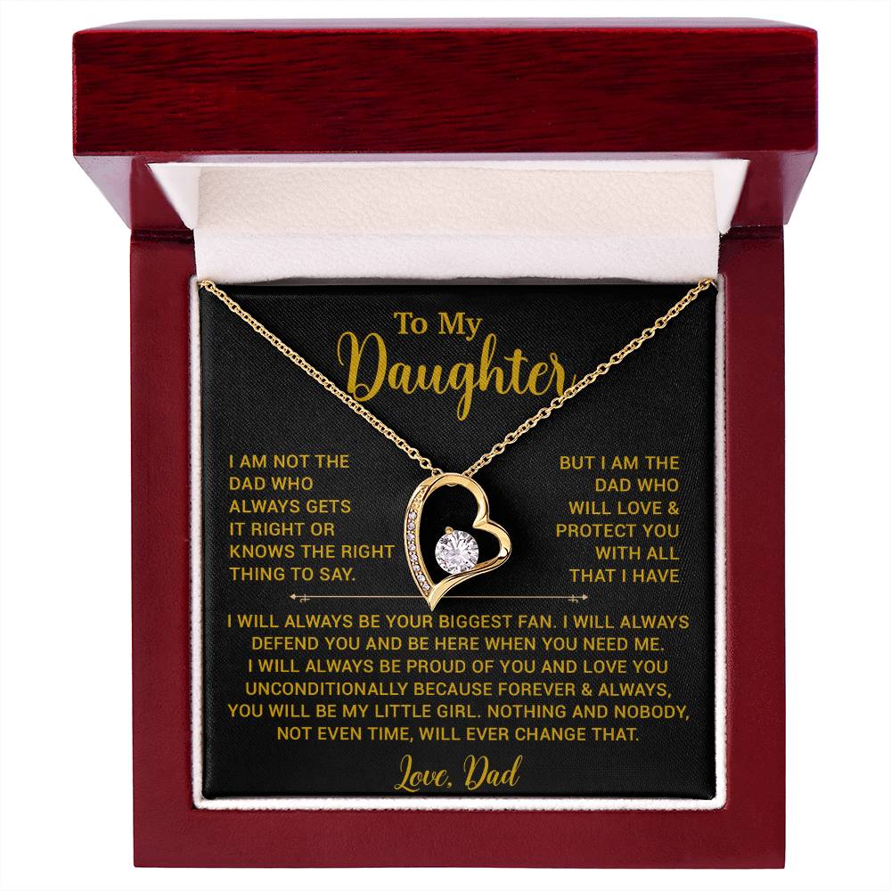 To My Daughter Necklace, Gift for Daughter from Dad, Father Daughter Necklace 8_4_Gold